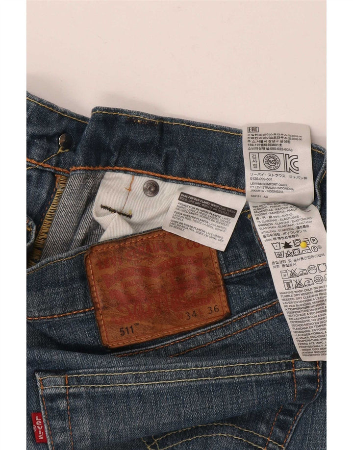 Męskie jeansy Levi's 511 Slim W34 L36 Niebieska bawełna