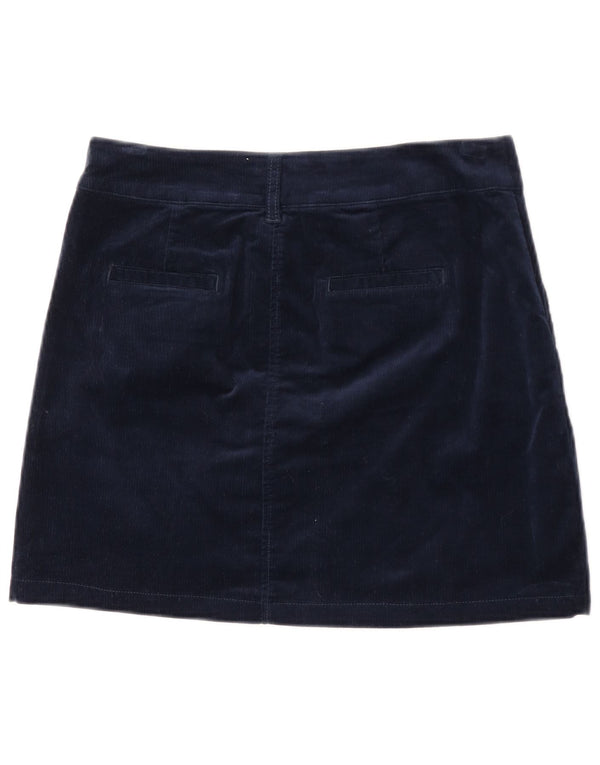 Crew Clothing Sztruksowa spódnica damska UK 10 Mała W29 Granatowa bawełna