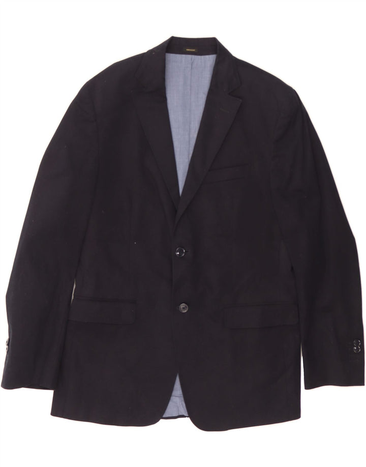 MASSIMO DUTTI Mens 2 Button Blazer Jacket EU 50 Medium Navy Blue Cotton Vintage Massimo Dutti and Second-Hand Massimo Dutti from Messina Hembry 
