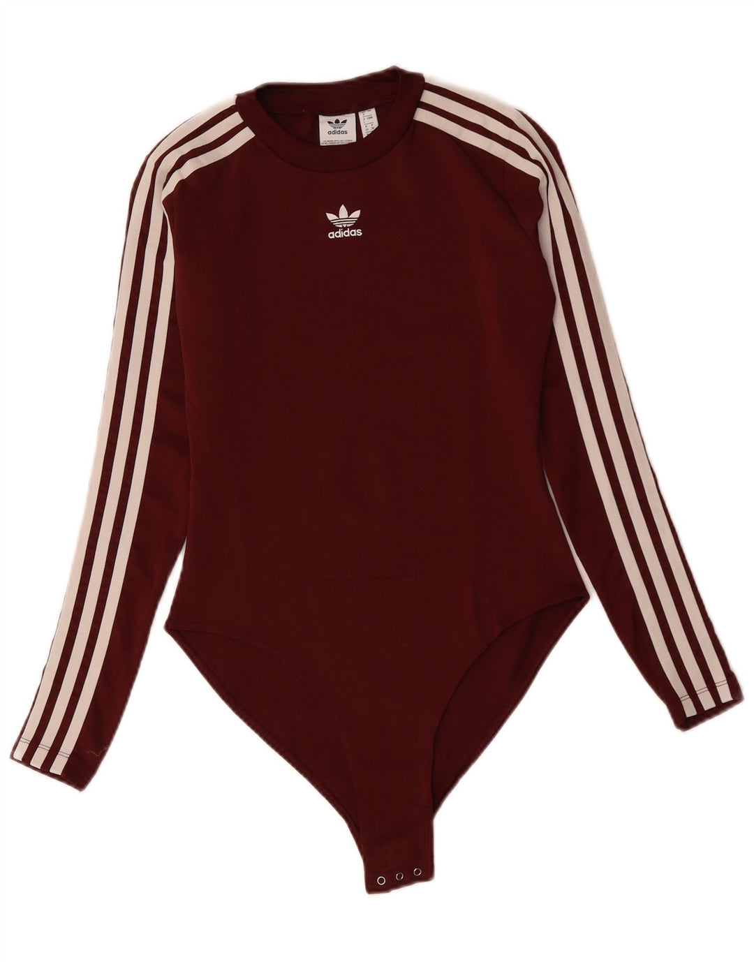 Damskie body z długim rękawem ADIDAS UK 8, mały, bordowy poliester
