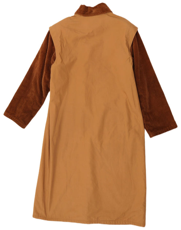 Płaszcz damski w stylu vintage UK 16, duży brązowy blok kolorów