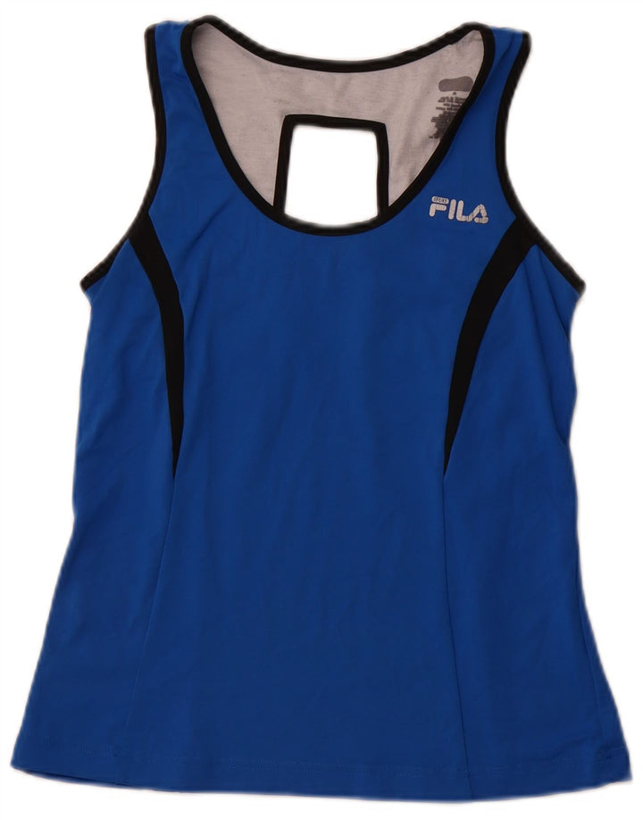 Damska kamizelka FILA Top UK 12, średni niebieski, poliester, bloki kolorów, sport