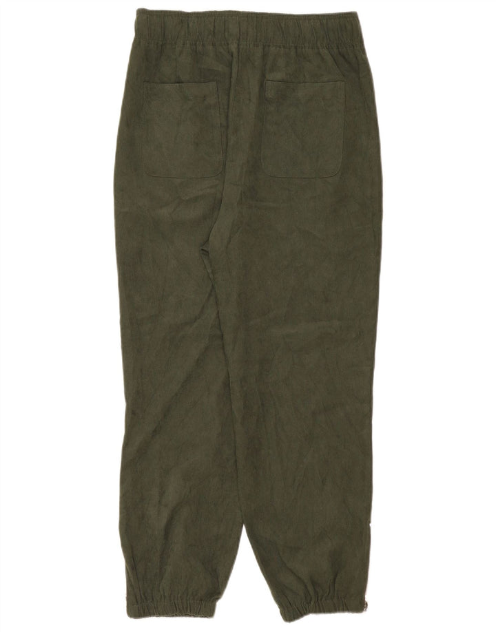 Damskie spodnie dresowe Zara o krótkim kroju, średnie W28 L25 Khaki, poliester