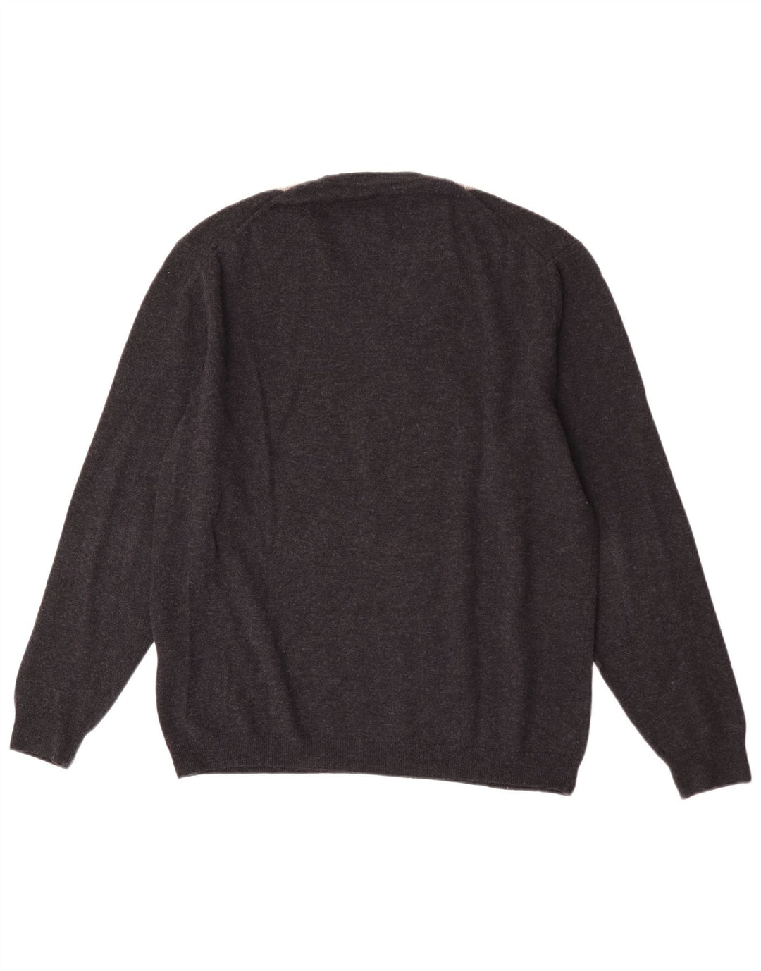 Męski sweter Burlington z dekoltem w kształcie litery V IT 52, duży, szary Argyle/Diament