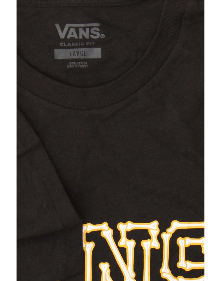 Męski T-shirt z grafiką Vans, duży, czarny, bawełniany