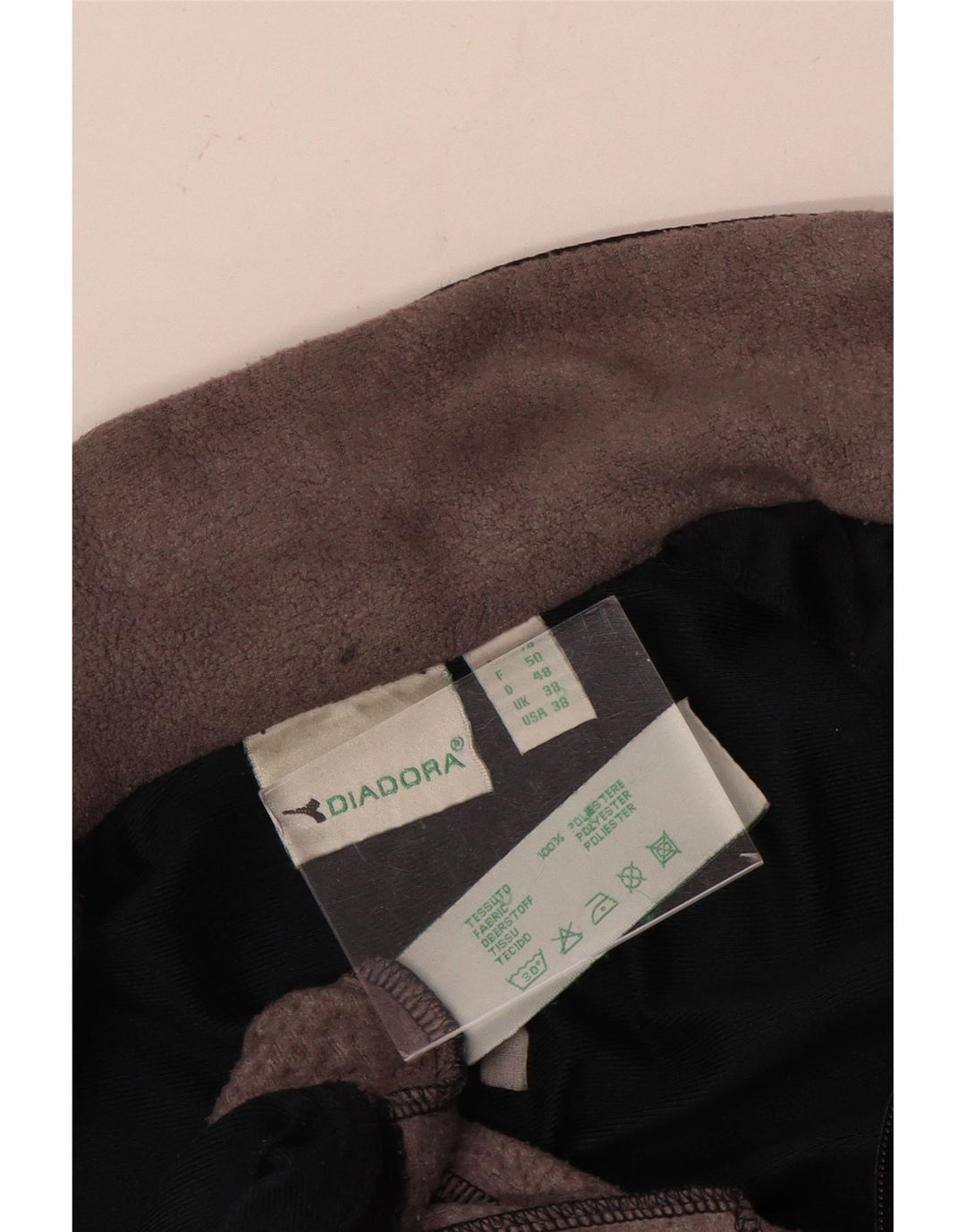 Męska kurtka dresowa Diadora UK 38, poliester w kolorze średnioszarym