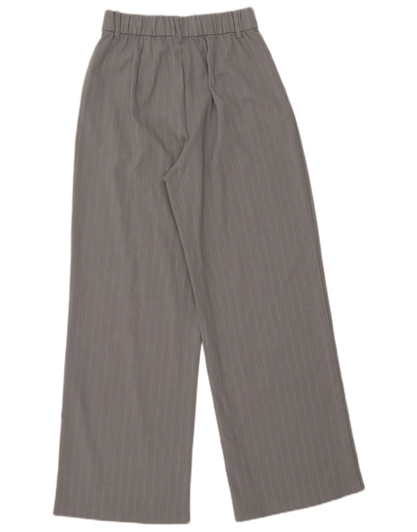 Damskie spodnie chino z wysokim stanem i szeroką nogawką Hollister XS W25 L28 w szare paski
