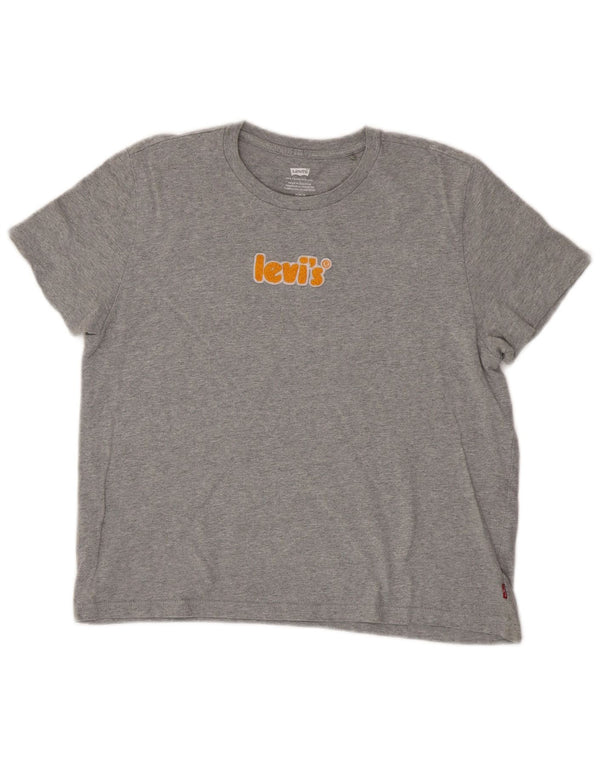 Damska koszulka Levi's Crop Graphic Top UK 14 Medium Grey
