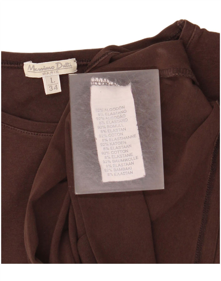 T-shirt damski MASSIMO DUTTI Top UK 14, duży, brązowy, bawełniany