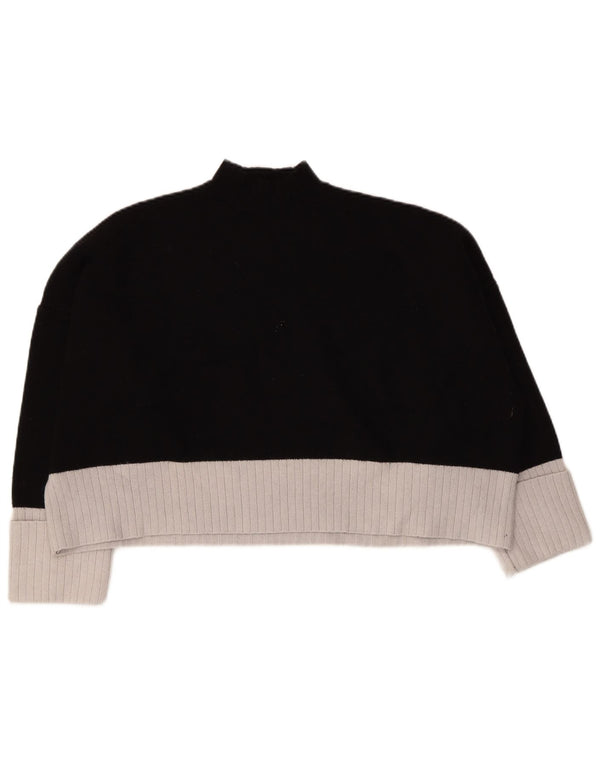 Damski sweter z golfem Zara UK 20 2XL Czarny z blokami kolorów