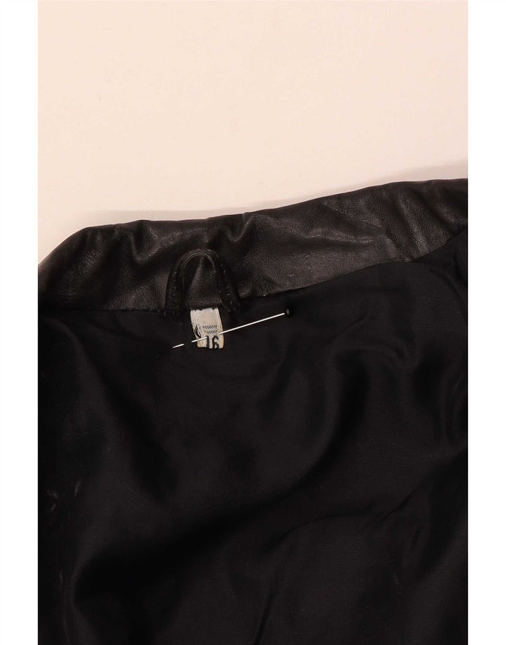 Vintage damska kurtka skórzana oversize UK 16 duża czarna