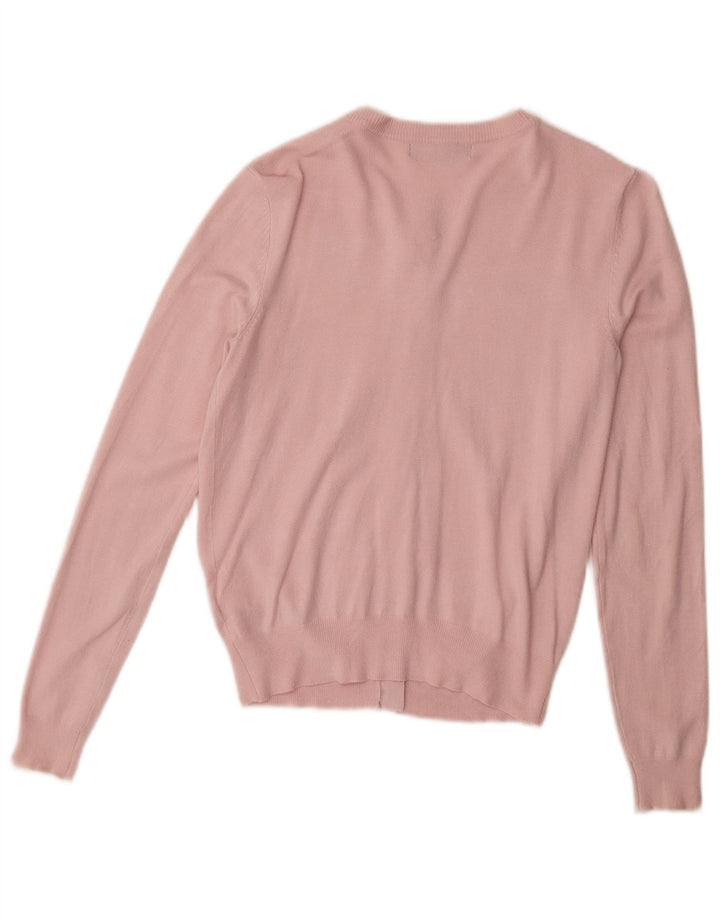 MARKS & SPENCER Damski sweter kardigan UK 8 Small Pink Wiskoza