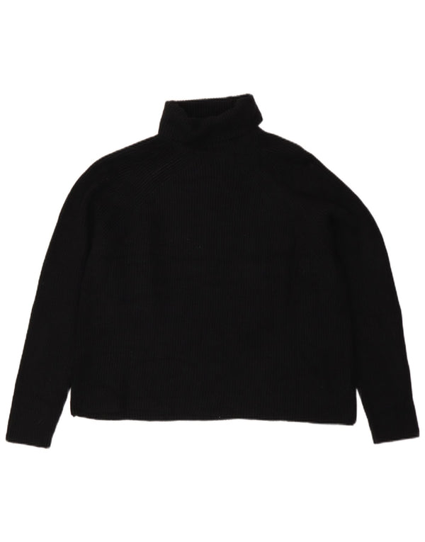 Marks & Spencer Damski sweter z golfem UK 16, duży, czarny, wiskoza