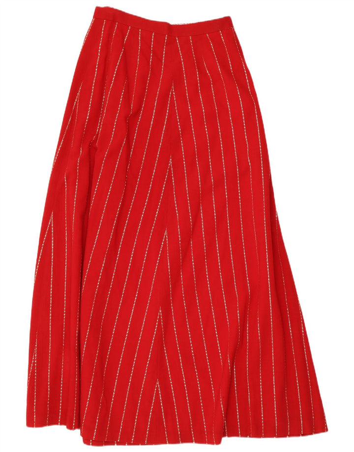 Vintage damska spódnica maxi W28 w średnie czerwone paski