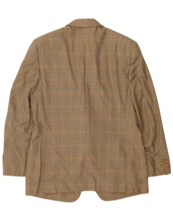 Męska marynarka Burberrys zapinana na 2 guziki IT 52, duża, beżowa, bawełniana krata