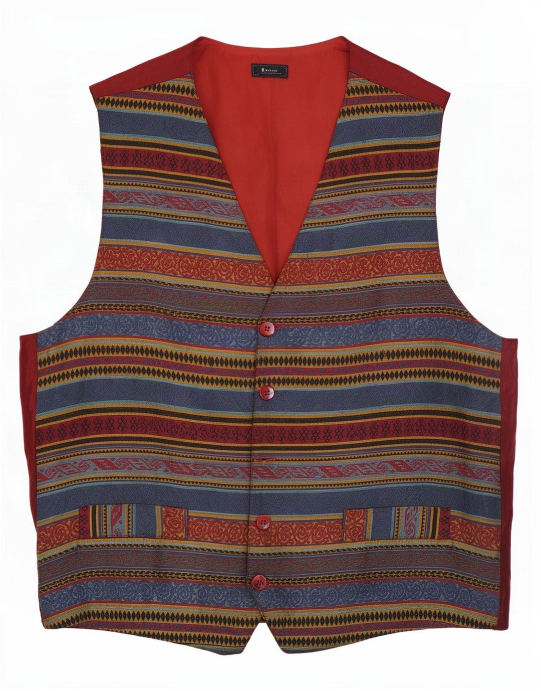 Vintage męska kamizelka średnia wielobarwna Fair Isle