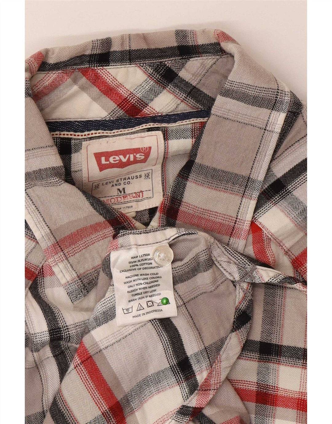 Męska koszula flanelowa Levi's, bawełniana w szarą kratę
