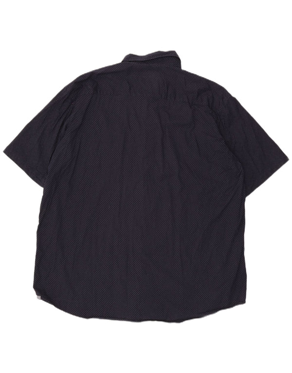 Męska wysoka koszula z krótkim rękawem Lee 3XL, granatowa, bawełniana w cętki