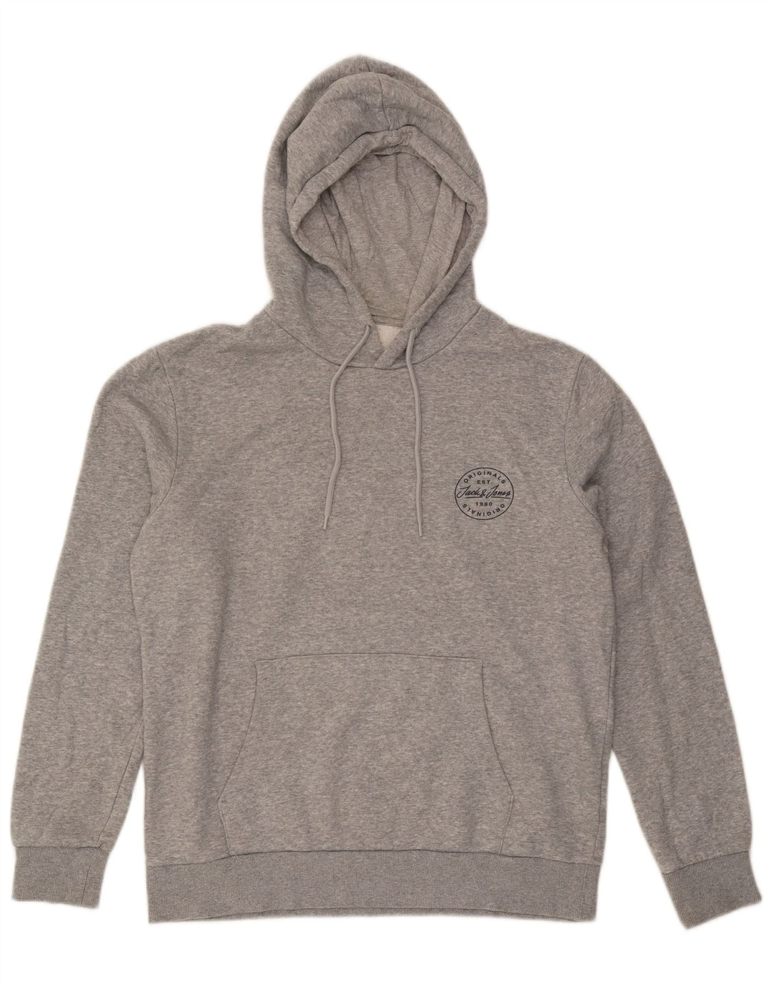 Męski sweter z kapturem Jack & Jones, duży, szary, bawełniany