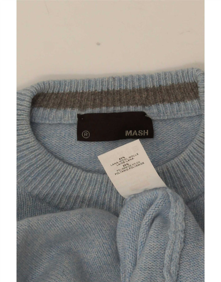 Męski sweter z wycięciem pod szyją Mash 2XL Niebieska wełna