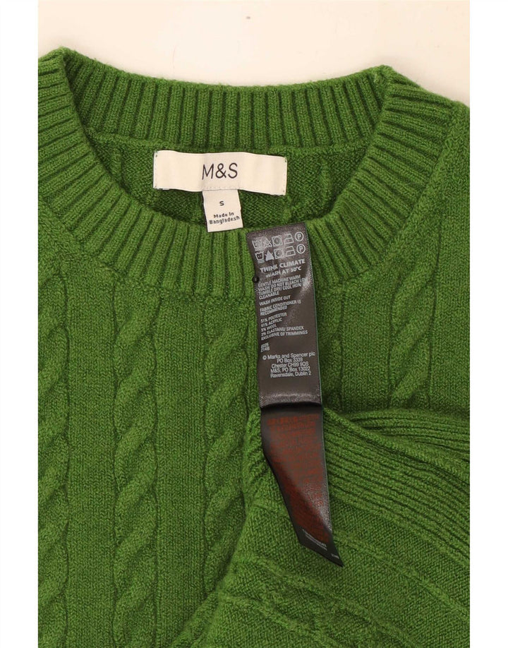 Marks & Spencer Damski podkoszulek z kamizelką UK 10, mały, zielony, poliester