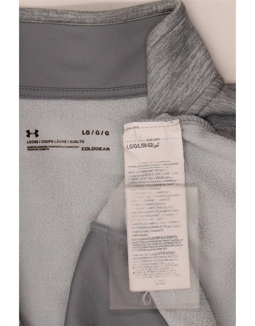 Męski sweter Under Armour z grafiką i zamkiem błyskawicznym, duży, szary, nakrapiany