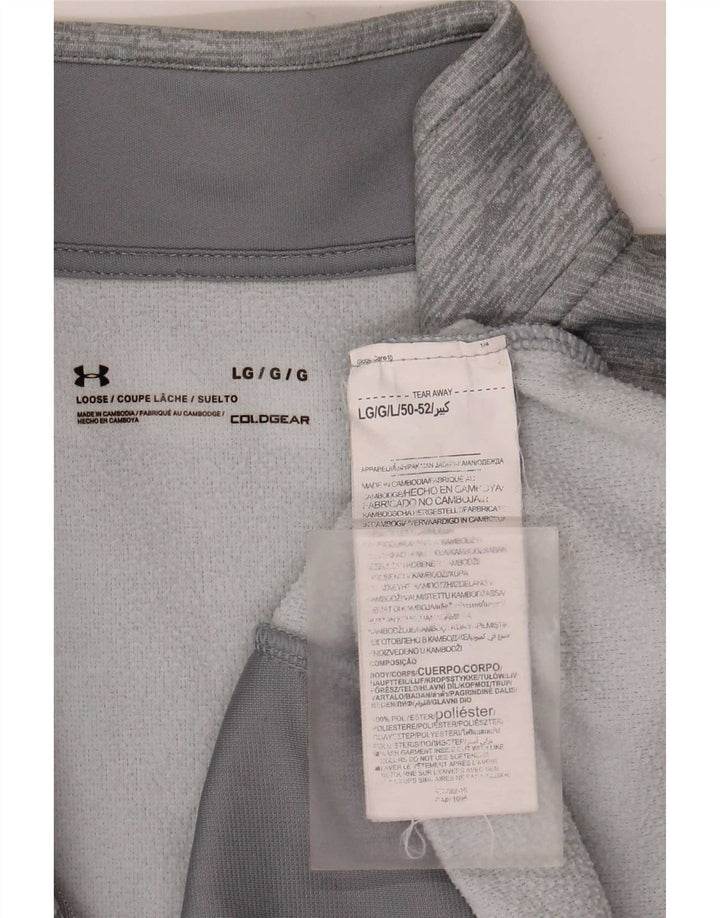 Męski sweter Under Armour z grafiką i zamkiem błyskawicznym, duży, szary, nakrapiany