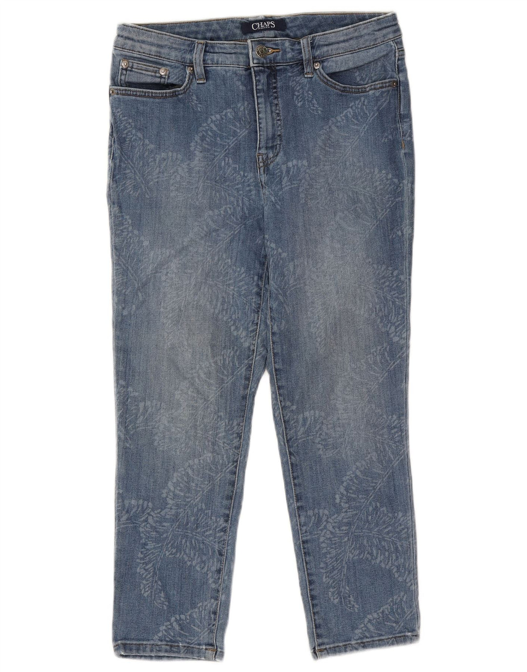 Damskie jeansy Capri CHAPS US 8 Medium W30 L22 Niebieska bawełna w kwiaty