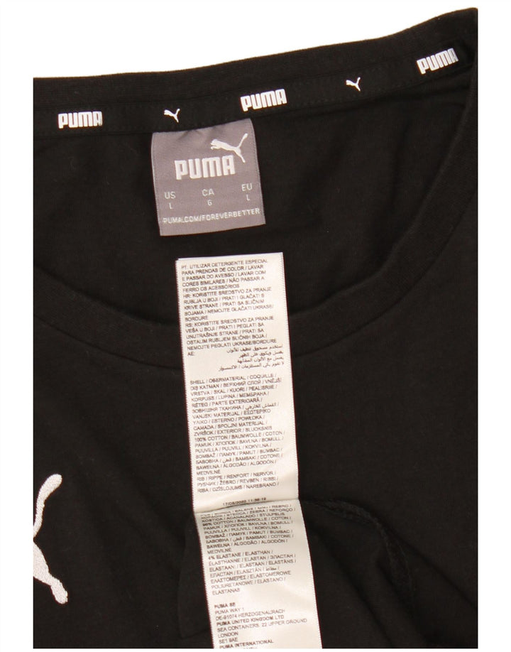 T-shirt męski Puma, duży, czarny, bawełniany