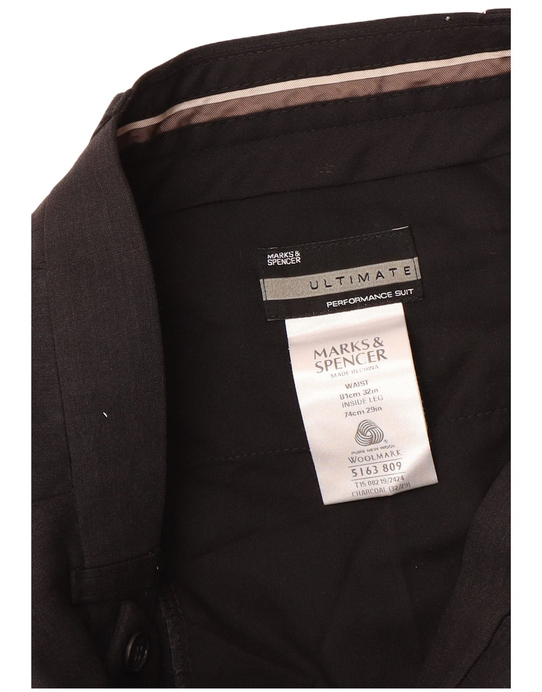 Marks & Spencer Męskie spodnie garniturowe W32 L29 Brązowa wełna
