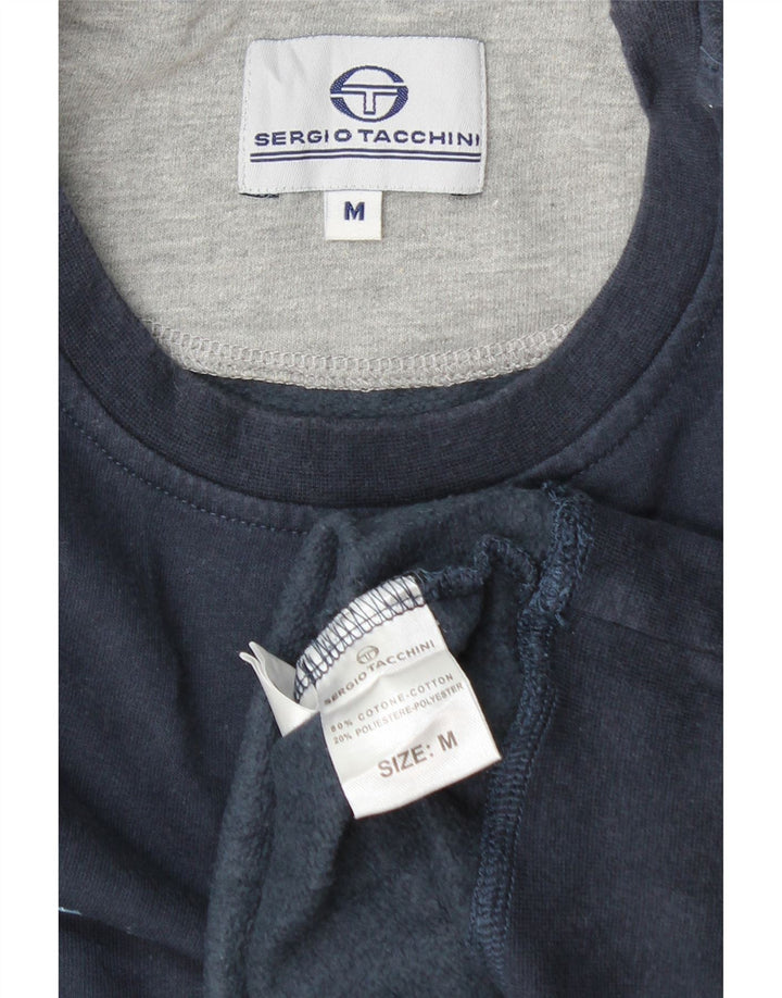 Męska bluza z grafiką SERGIO TACCHINI, średnia, granatowa, bawełniana