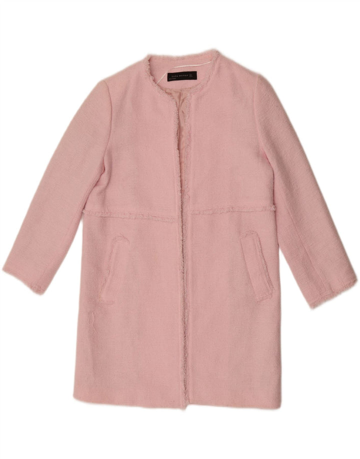 Płaszcz damski Zara Open UK 10 Small Pink Cotton