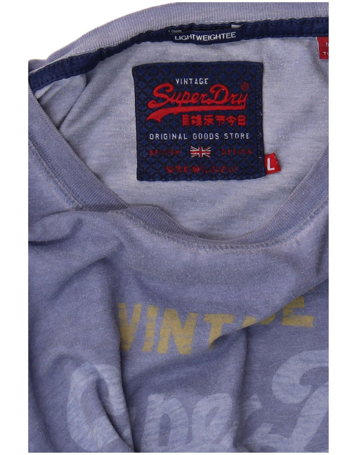 Męski T-shirt Superdry z grafiką, duży, niebieski