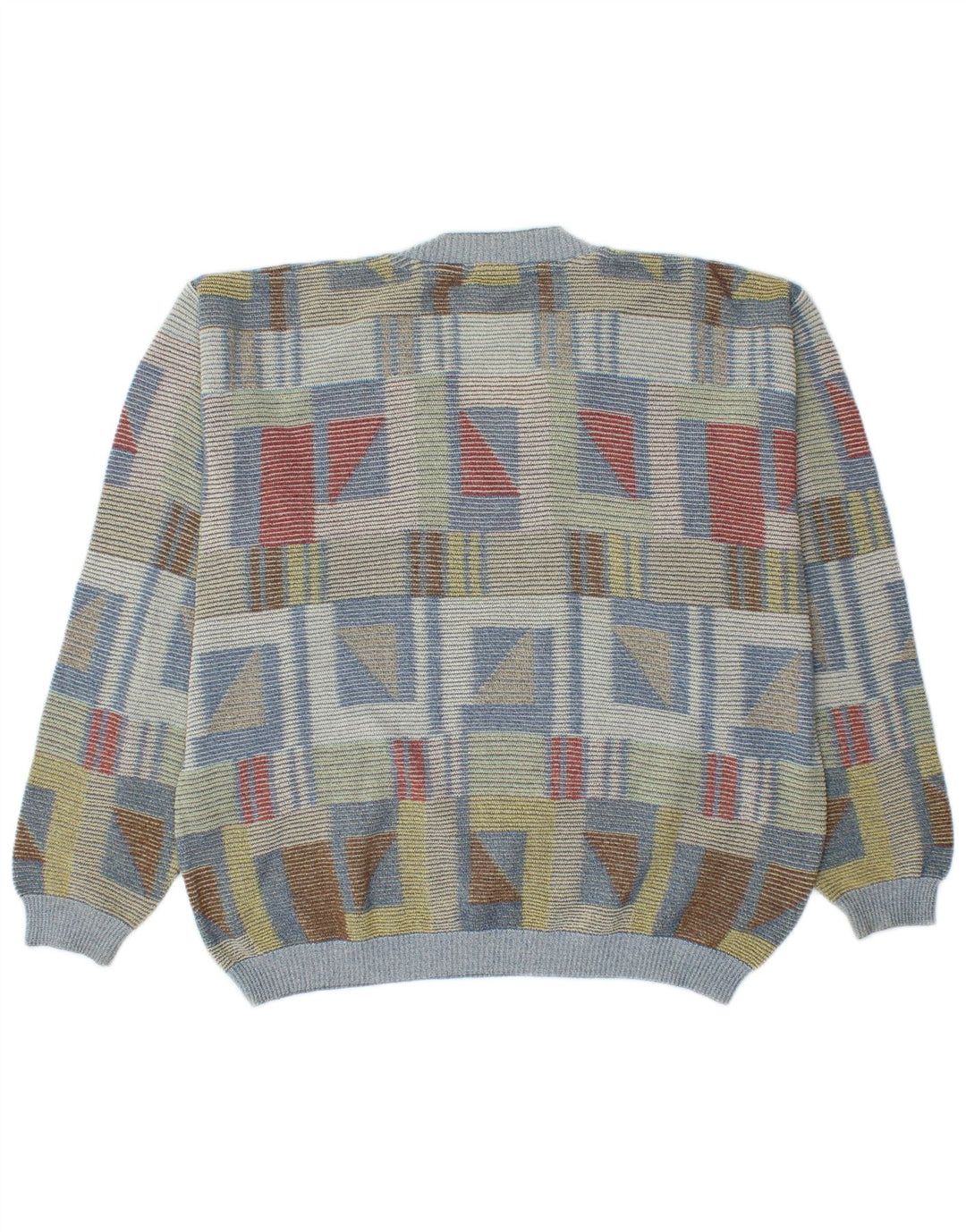 Męski sweter w stylu VINTAGE IT 52, duży, wielokolorowy, geometryczny