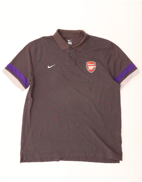 Męska koszulka polo Nike Arsenal 2XL, szara, bawełniana z blokami kolorów