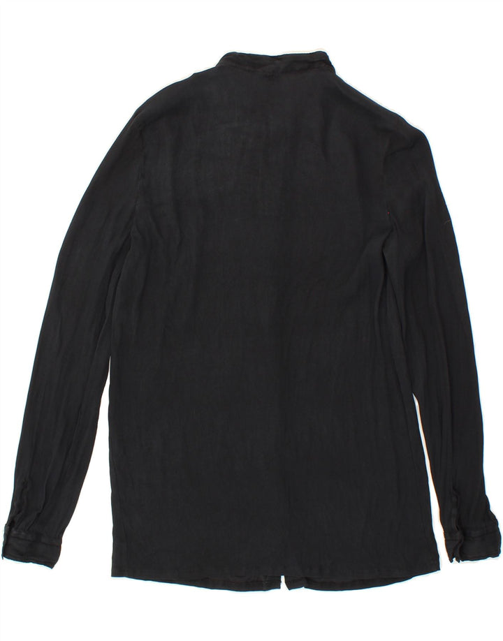 VINTAGE Womens Shirt EU 40 Medium Black Viscose Vintage Vintage and Second-Hand Vintage from Messina Hembry 