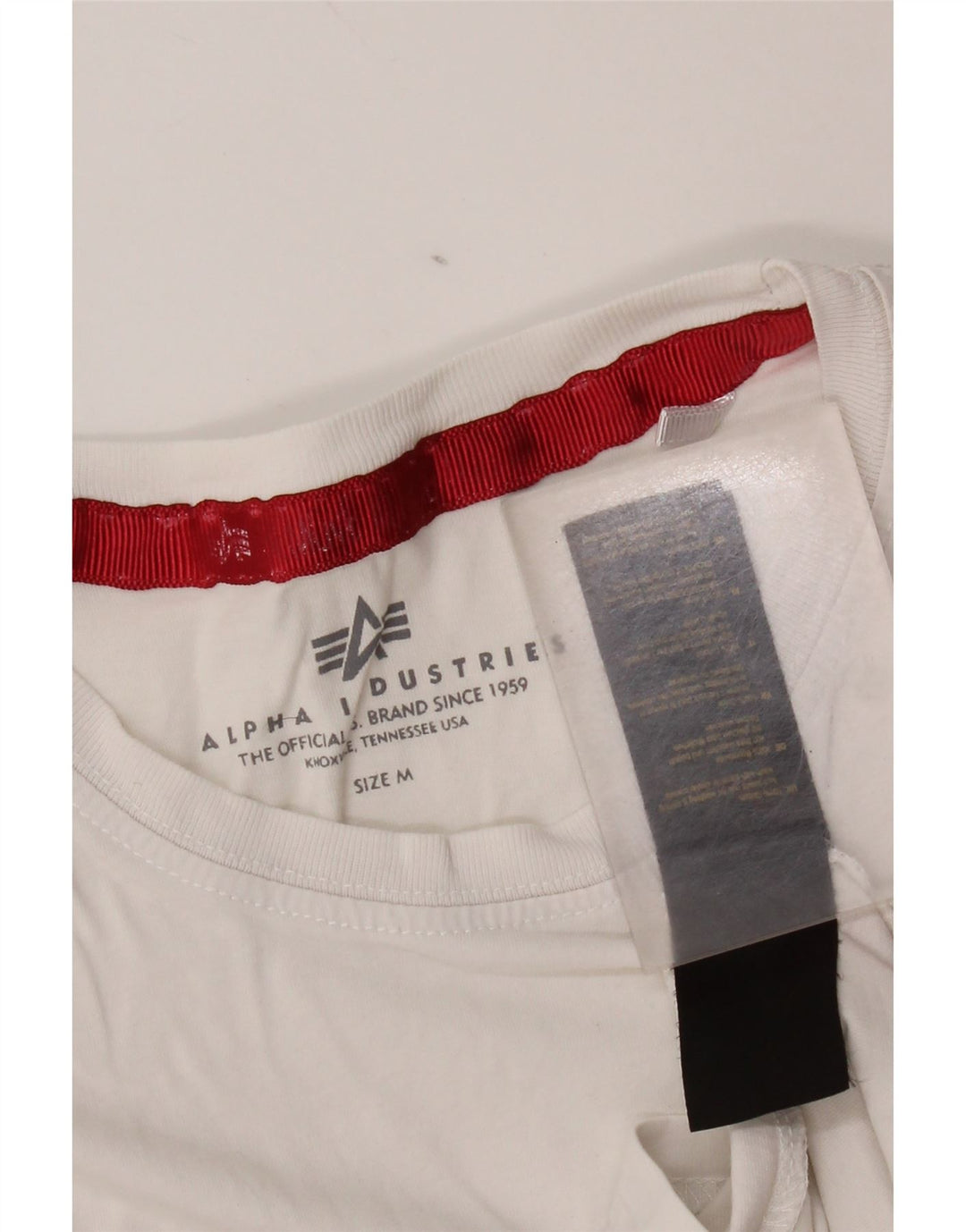 Męska koszulka z grafiką Alpha Industries, bawełniana w średnie białe paski