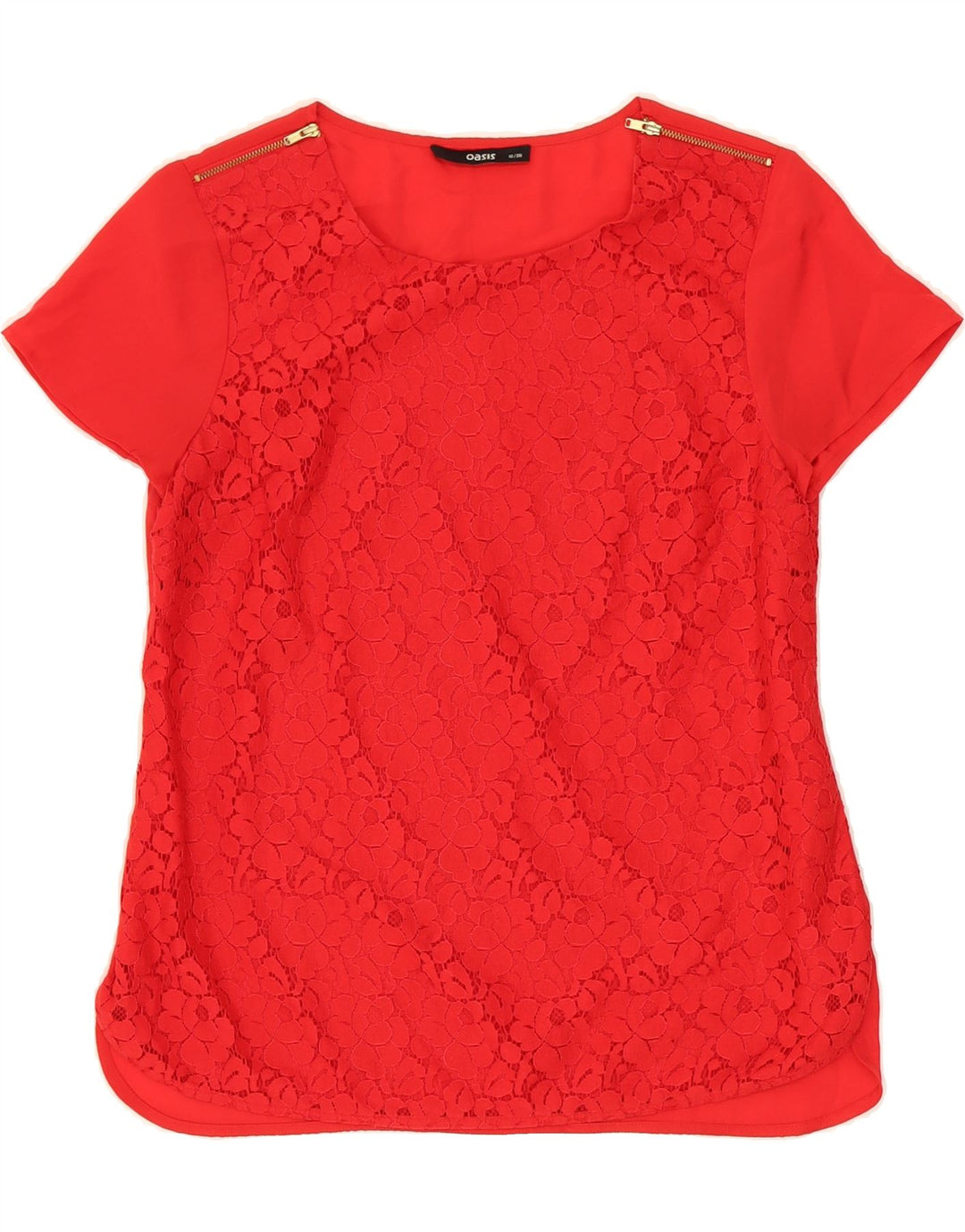OASIS Womens Blouse Top UK 10 Small Red Floral Polyester Vintage Oasis and Second-Hand Oasis from Messina Hembry 