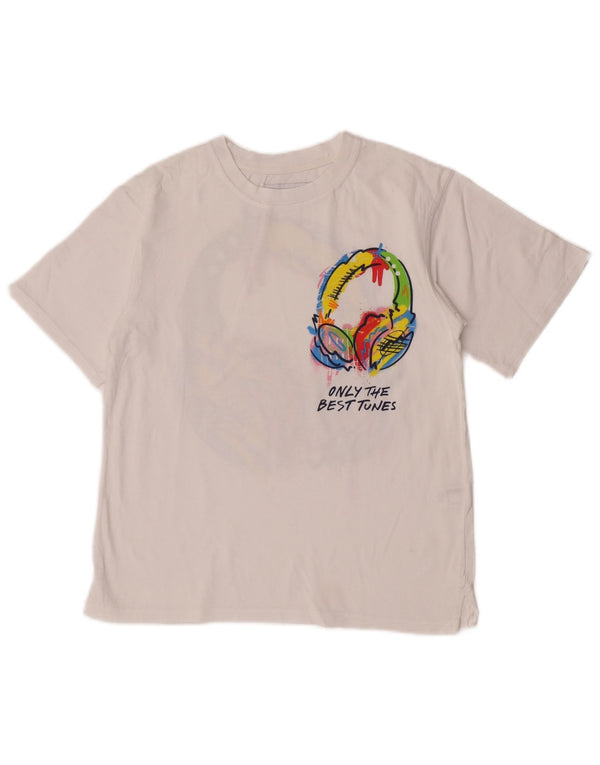 Chłopięcy T-shirt z grafiką Zara 11-12 lat, biała bawełna