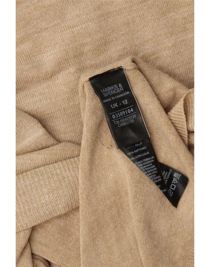 Marks & Spencer Damski sweter z dekoltem w łódkę, UK 12, średni beż