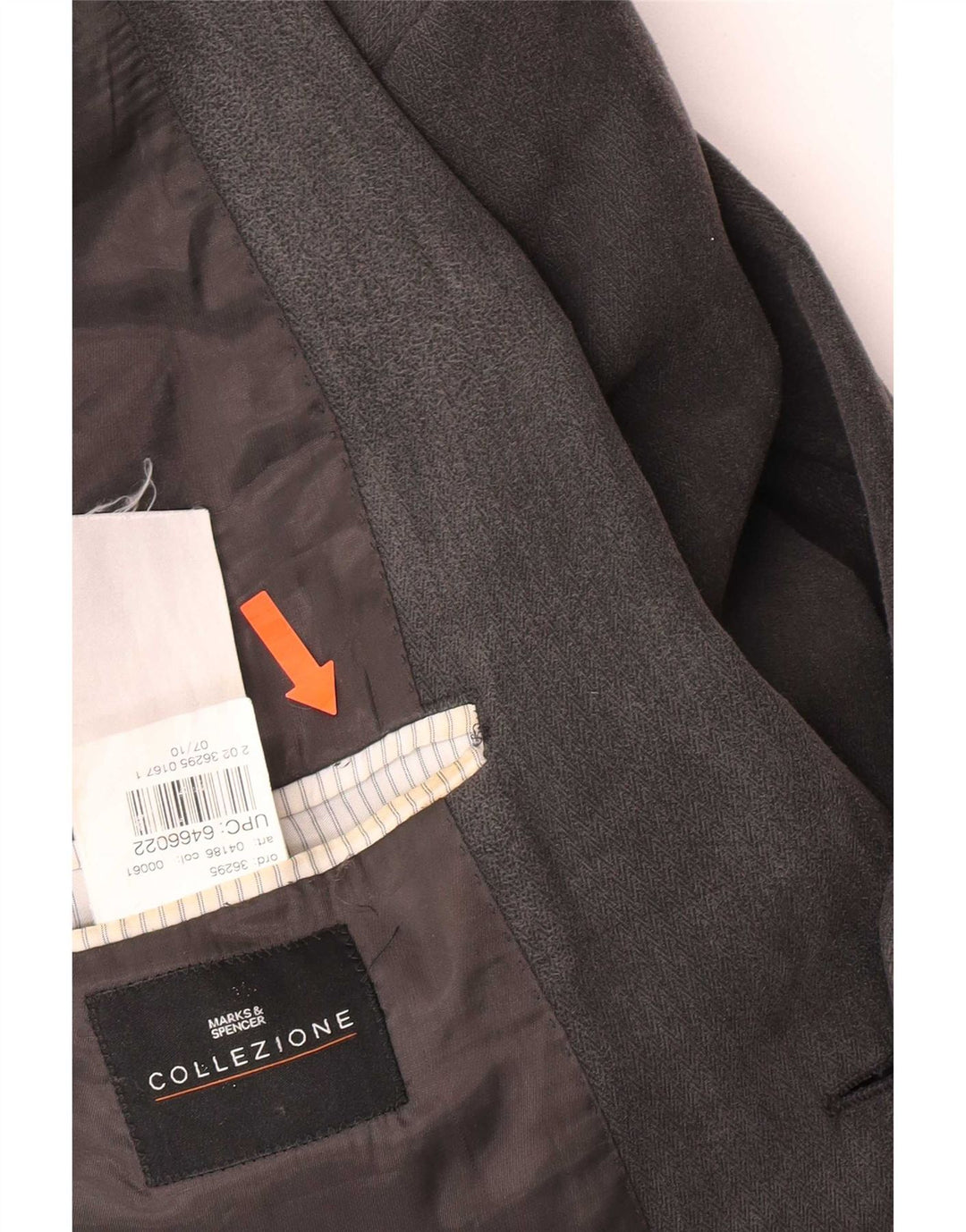 Marks & Spencer Męska marynarka zapinana na 2 guziki UK 40 Średnioszara jodełka