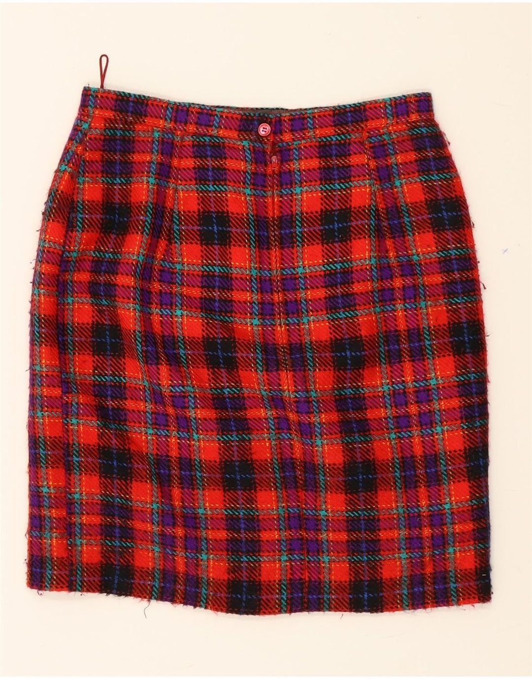 VINTAGE Womens Pencil Skirt W30 Medium Red Check Vintage Vintage and Second-Hand Vintage from Messina Hembry 