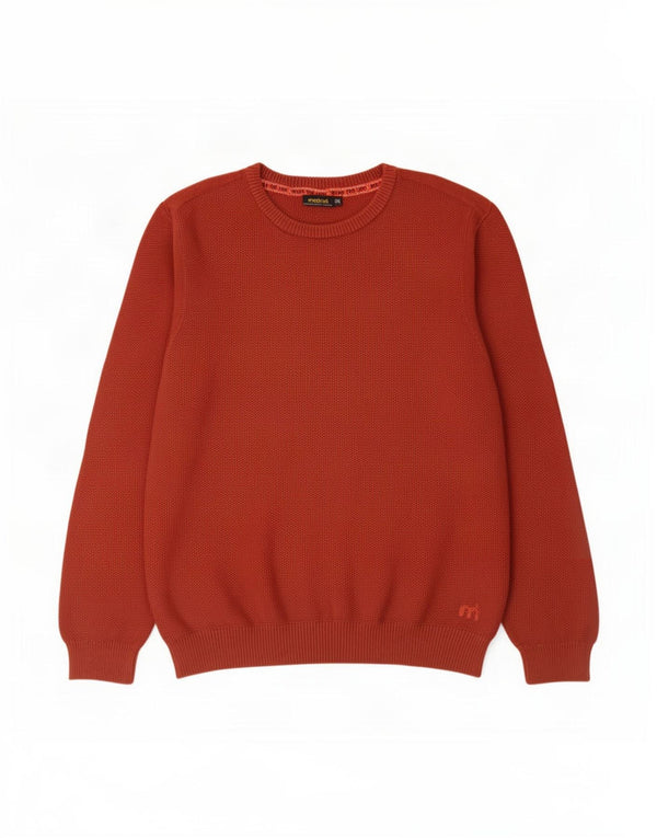 Męski sweter z okrągłym dekoltem Mistral 2XL, bordowa bawełna