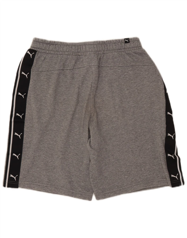 Męskie spodenki sportowe PUMA z grafiką, średnioszare, z blokami kolorów