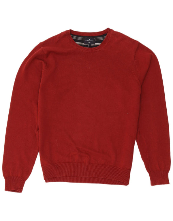Męski sweter Marks & Spencer Blue Harbor z okrągłym dekoltem, średni czerwony