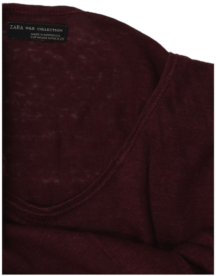 T-shirt damski Zara Top UK 14 średni burgund