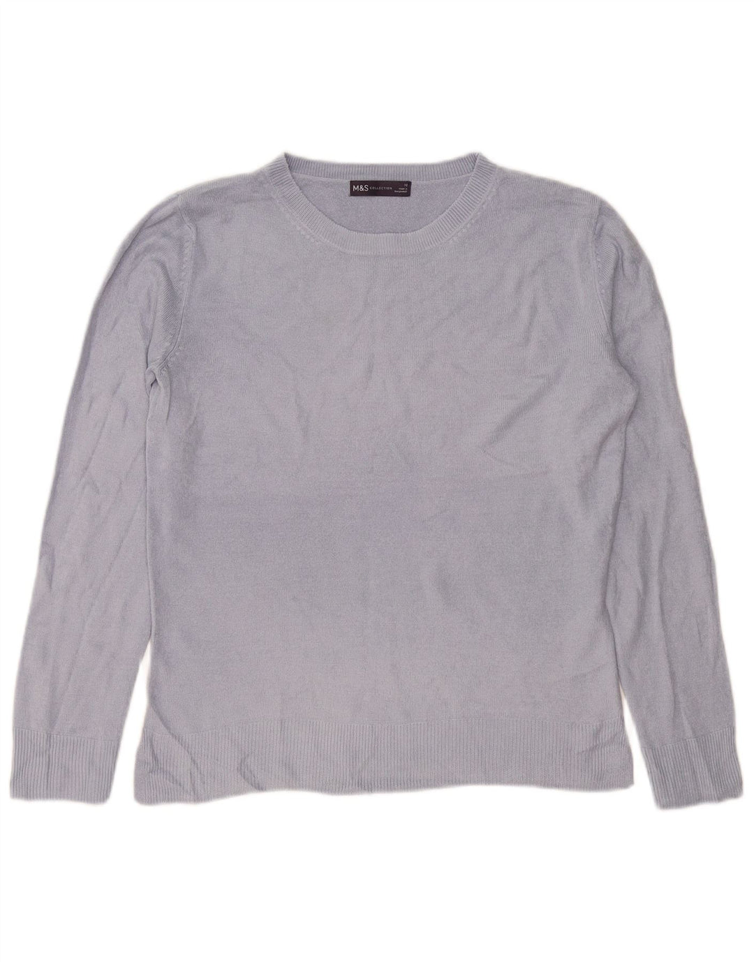 Marks & Spencer Damski sweter oversize z okrągłym dekoltem, UK 10, mały niebieski