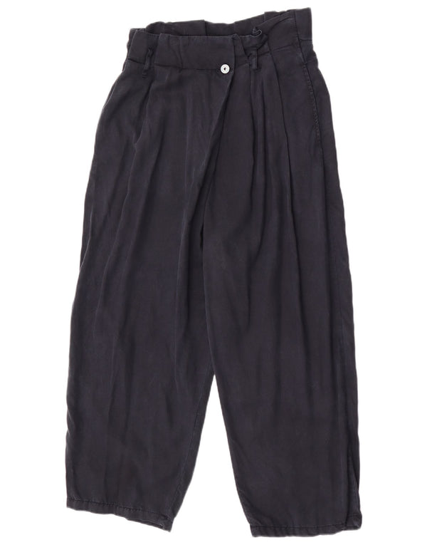 Zara Womens High Waist Pegged Cropped Trousers Medium W28 L24 Navy Blue