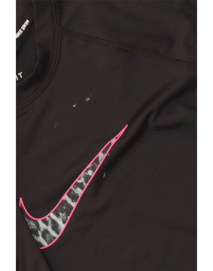 Damska koszulka Nike Dri Fit Graphic Top UK 12, średni czarny poliester