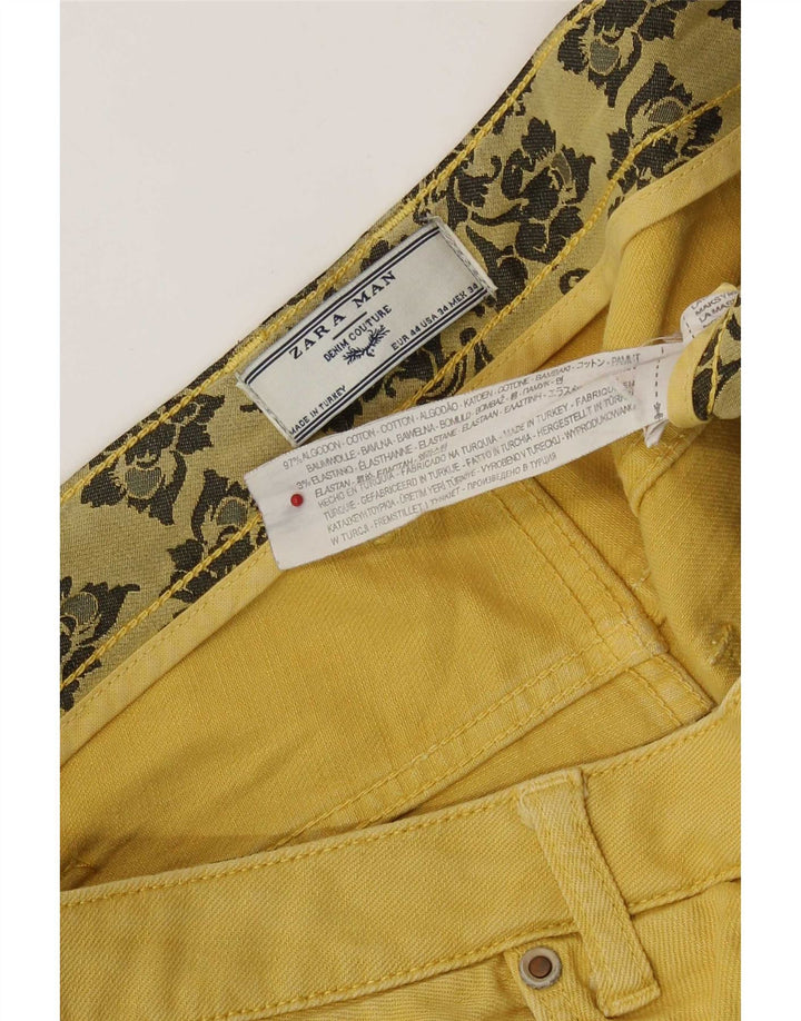 Męskie spodenki jeansowe Zara EU 44 Large W34 Żółta bawełna